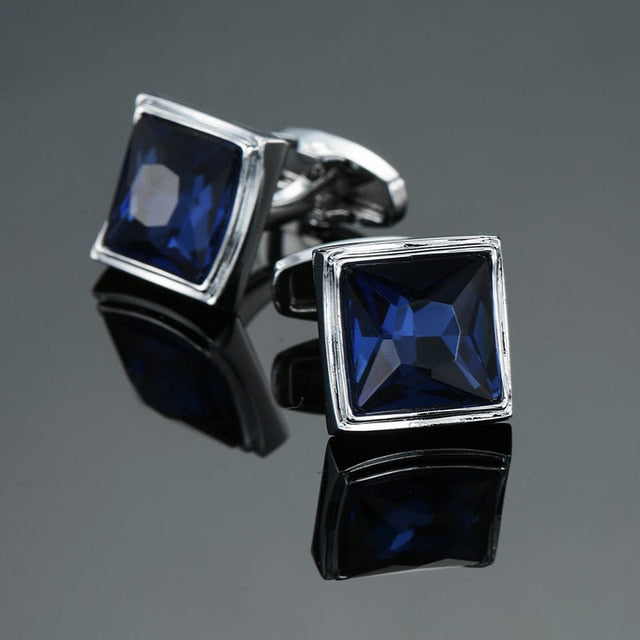 Novelty Luxury Blue white Cufflinks for Mens