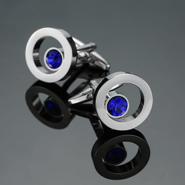 Novelty Luxury Blue white Cufflinks for Mens