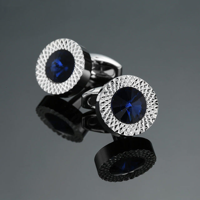 Novelty Luxury Blue white Cufflinks for Mens