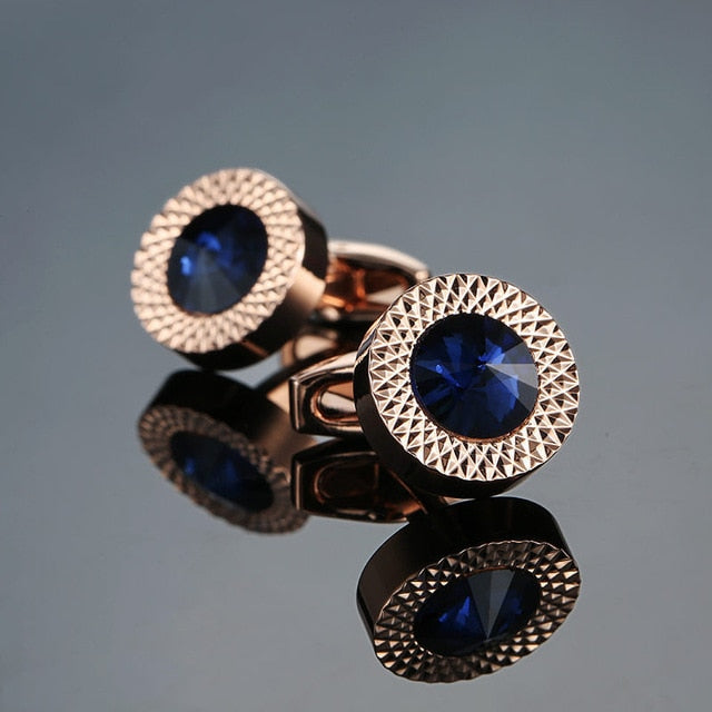 Novelty Luxury Blue white Cufflinks for Mens