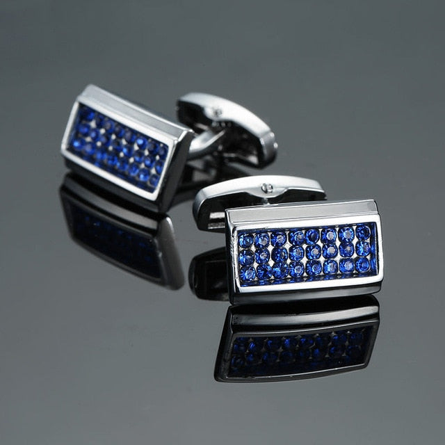 Novelty Luxury Blue white Cufflinks for Mens