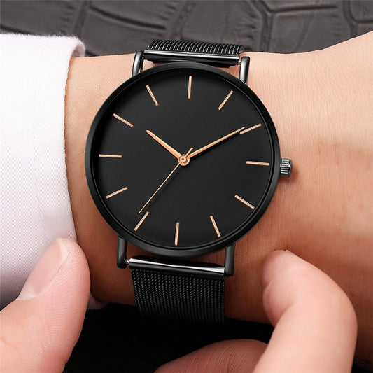 Simplicity Modern Quartz Watch Women Mesh Stainless Steel Bracelet High Quality