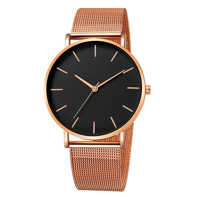 Simplicity Modern Quartz Watch Women Mesh Stainless Steel Bracelet High Quality