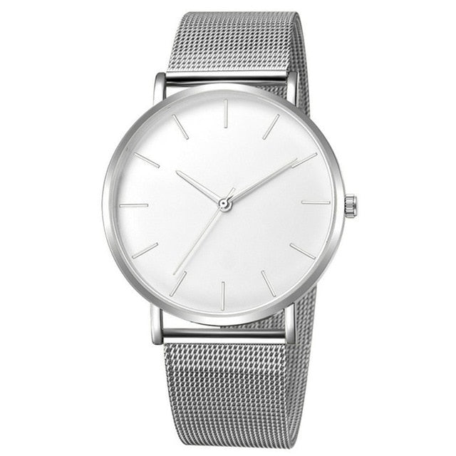 Simplicity Modern Quartz Watch Women Mesh Stainless Steel Bracelet High Quality